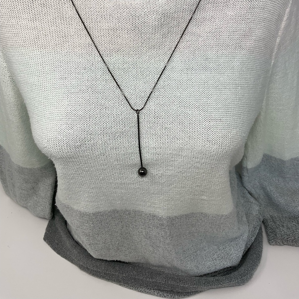 Black Metal Ball Drop Necklace